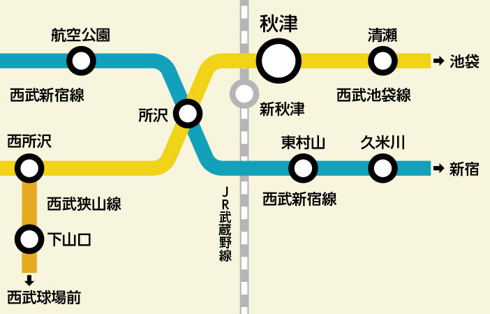 路線図:秋津駅